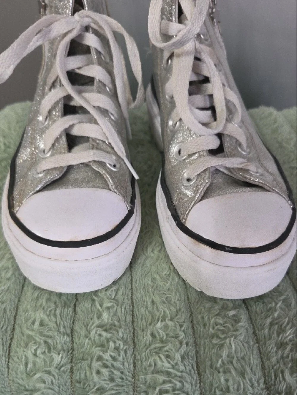 Converse Chuck Taylor All Star Lugged Lift Platform Glitter Canvas High Top Sz 3